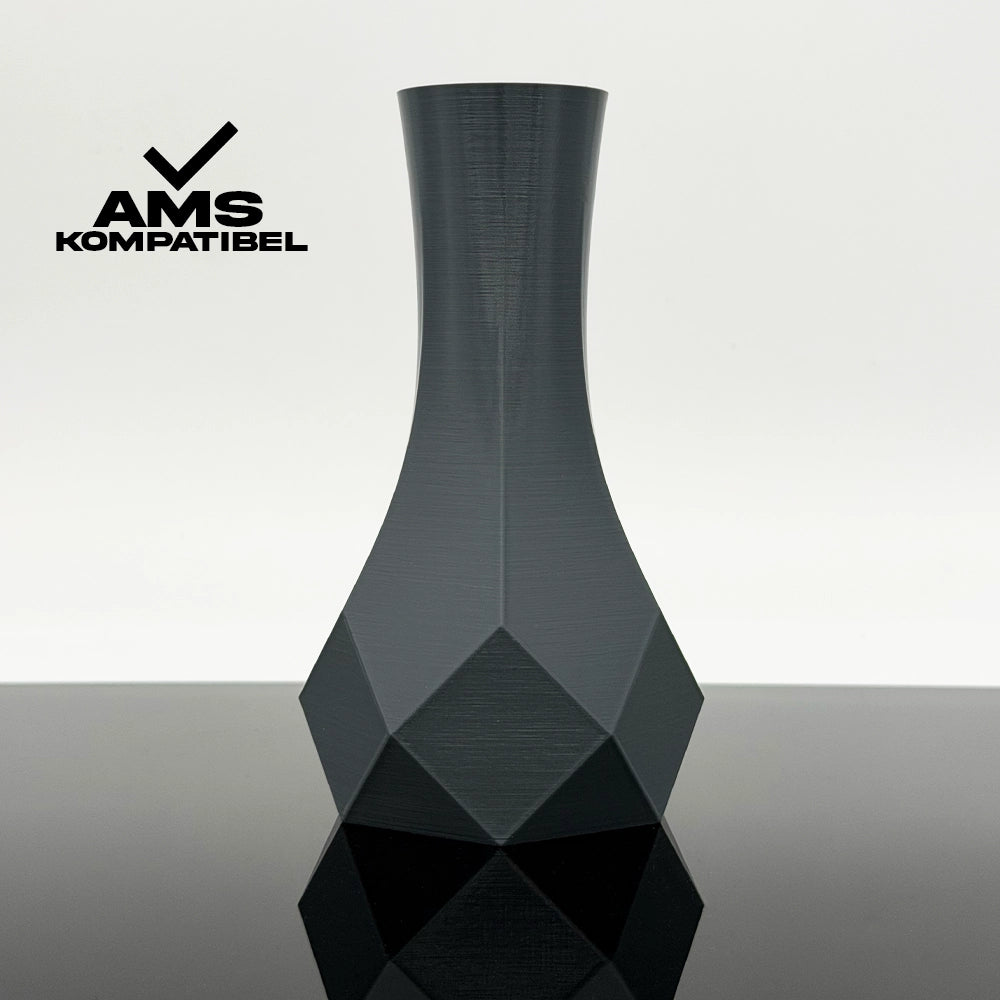 3D Gedruckte Vase aus ABS+ Dunkelgrau von Filament Unger