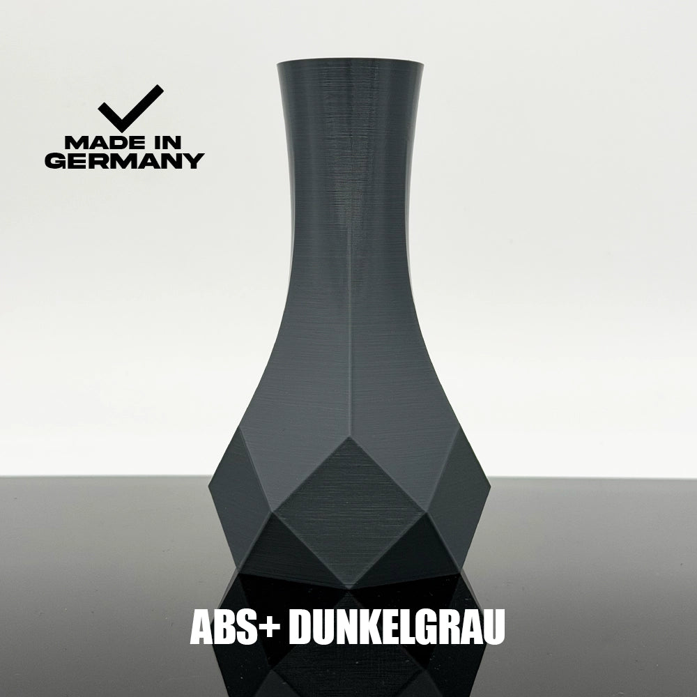 3D Gedruckte Vase aus ABS+ Dunkelgrau von Filament Unger - Filament Unger