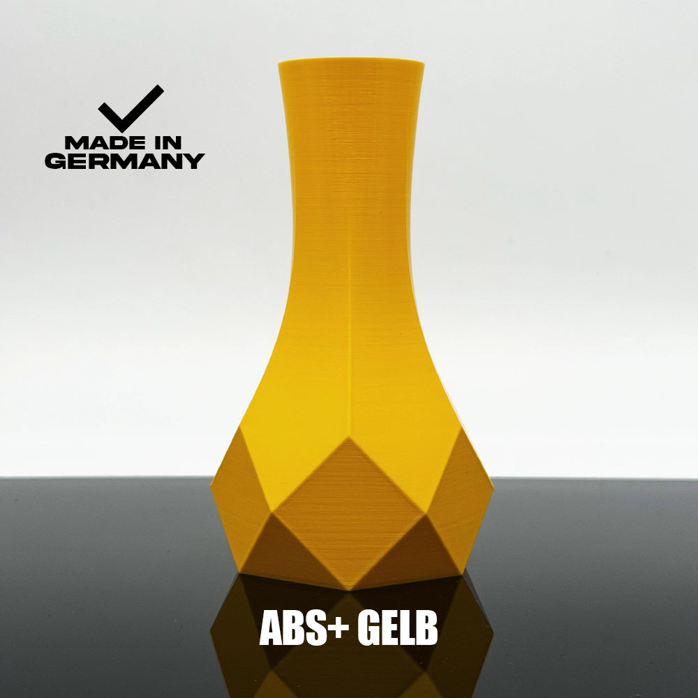 3D Gedruckte Vase aus ABS+ Gelb von Filament Unger - Made in Germany