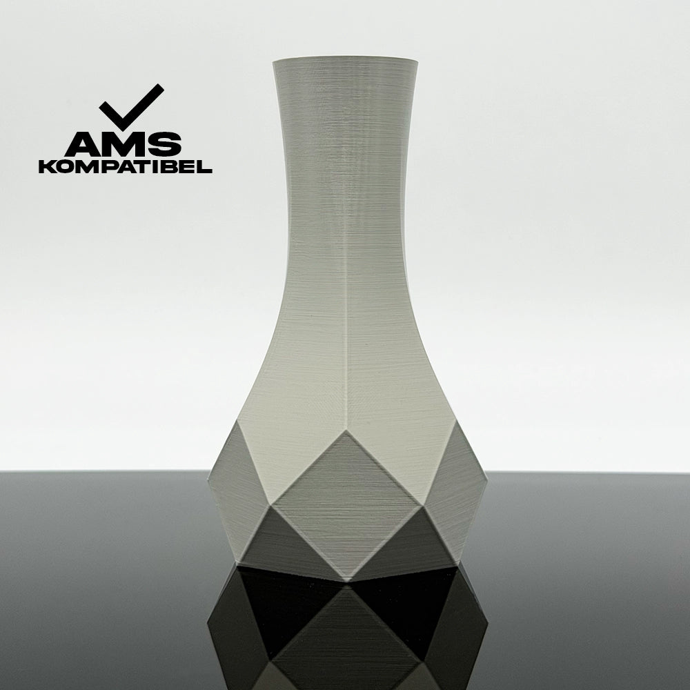3D Gedruckte Vase aus ABS+ Hellgrau von Filament Unger