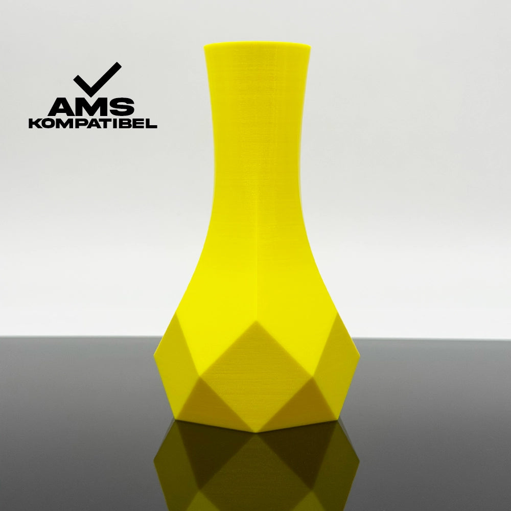 3D Gedruckte Vase aus ABS+ Leuchtgelb von Filament Unger