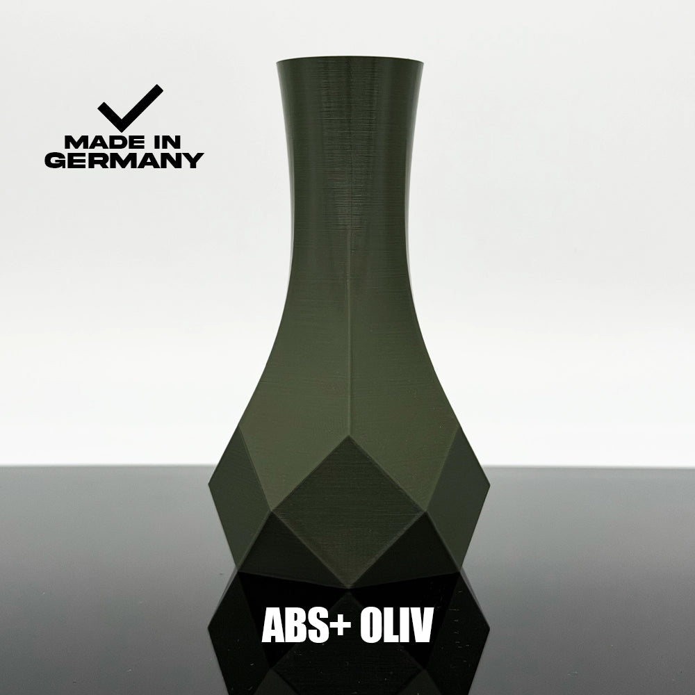 3D Gedruckte Vase aus ABS+ Oliv von Filament Unger - Made in Germany
