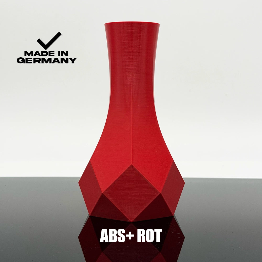 3D Gedruckte Vase aus ABS+ Rot von Filament Unger - Made in Germany
