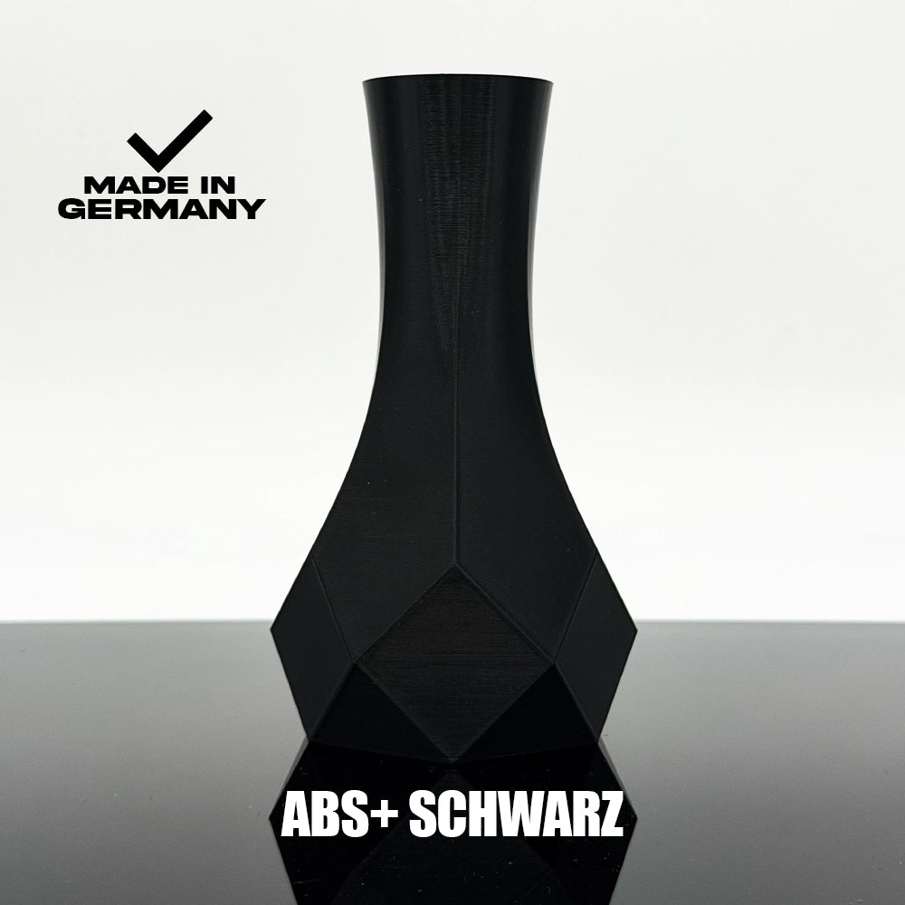 3D Gedruckte Vase aus ABS+ Schwarz von Filament Unger - Made in Germany