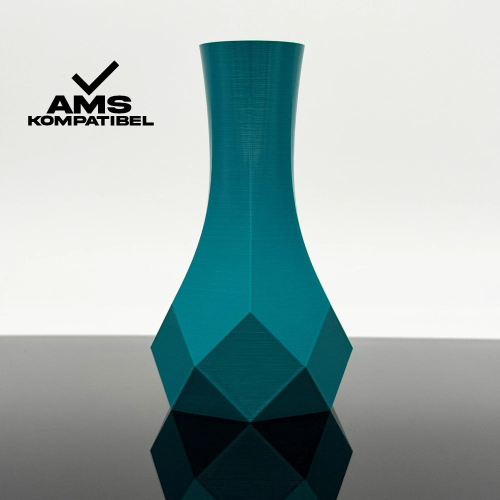 3D Gedruckte Vase aus ABS+ Wasserblau von Filament Unger