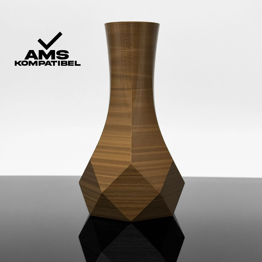 3D Gedruckte Vase aus PETG Bronze von Filament Unger
