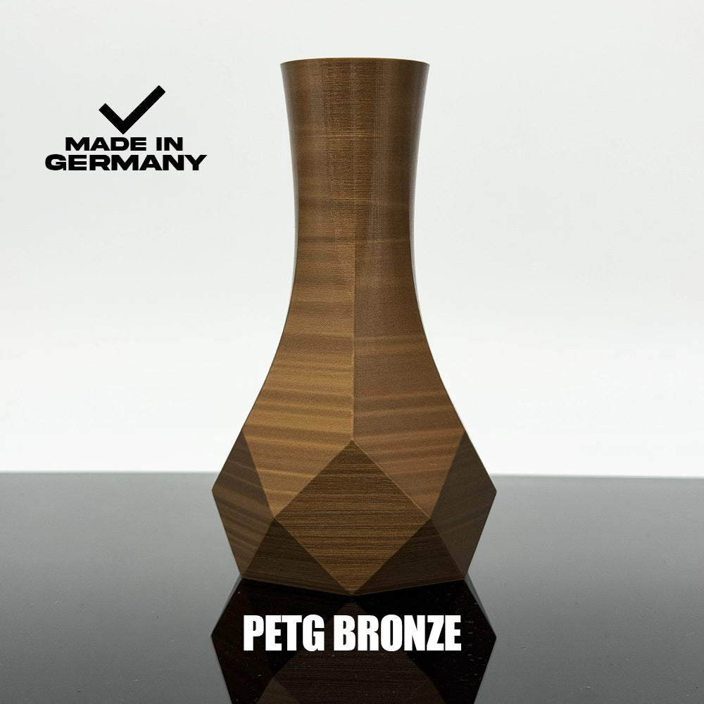 3D Gedruckte Vase aus PETG Bronze von Filament Unger - Made in Germany