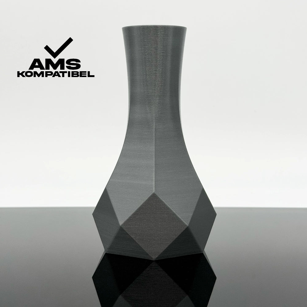 3D Gedruckte Vase aus PETG Edelstahl von Filament Unger