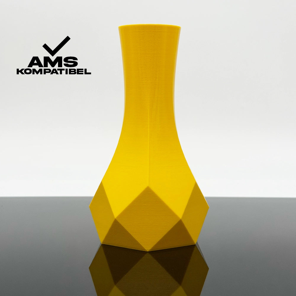 3D Gedruckte Vase aus PETG Gelb von Filament Unger