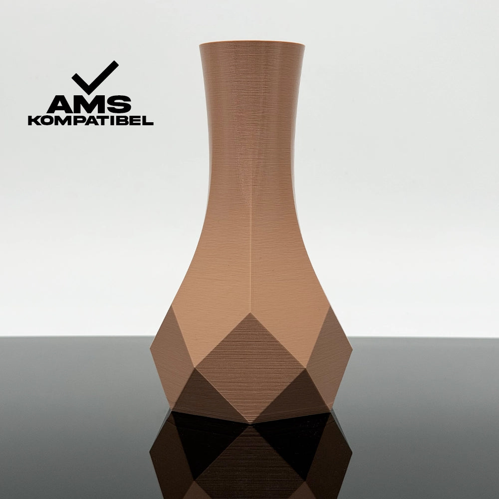 3D Gedruckte Vase aus PETG Haselnussbraun von Filament Unger