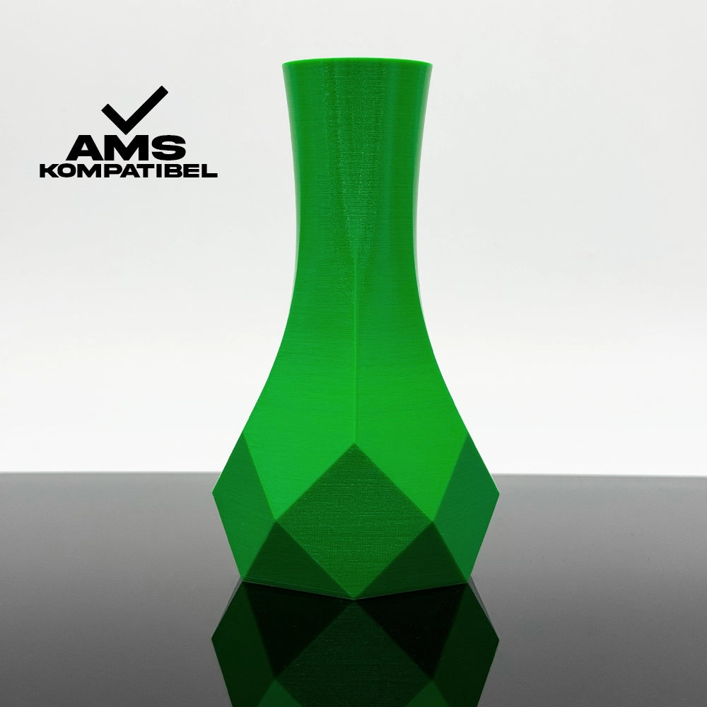 3D Gedruckte Vase aus PETG Leuchtgrün von Filament Unger