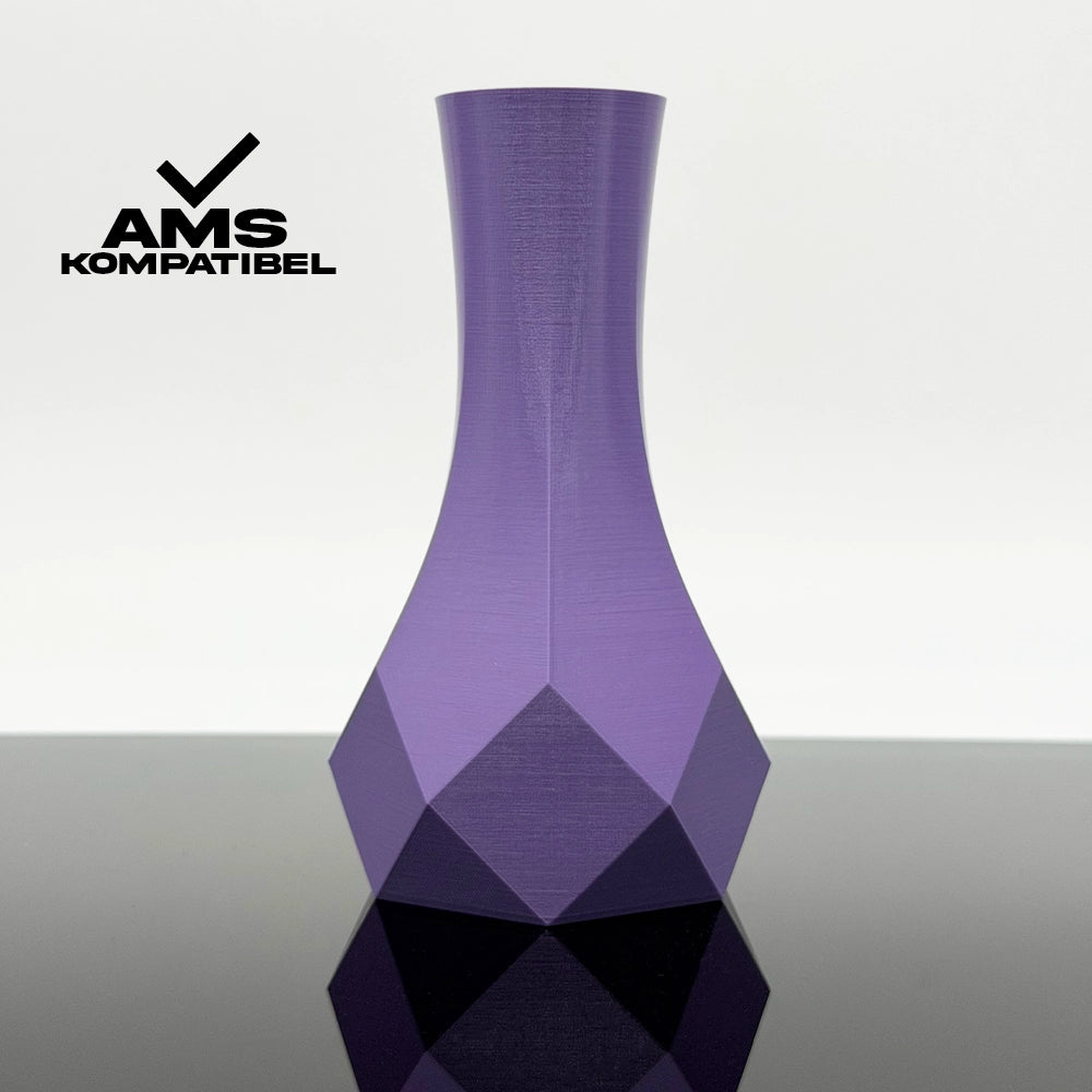 3D Gedruckte Vase aus PETG Lila von Filament Unger