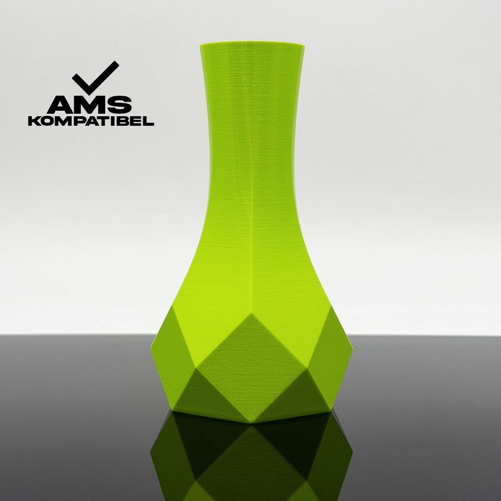 3D Gedruckte Vase aus PETG Limette von Filament Unger