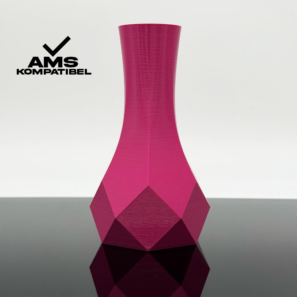 3D Gedruckte Vase aus PETG Magenta von Filament Unger