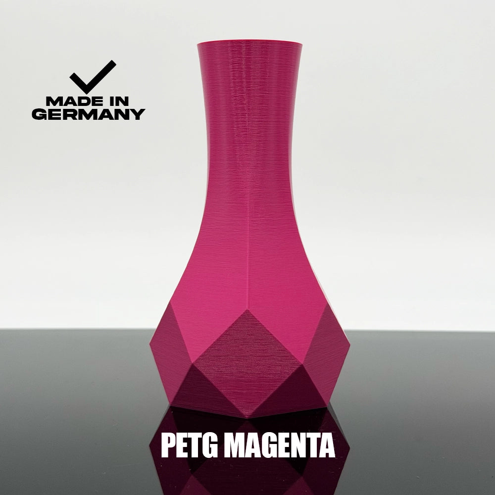 3D Gedruckte Vase PETG Magenta von Filament Unger - Made in Germany