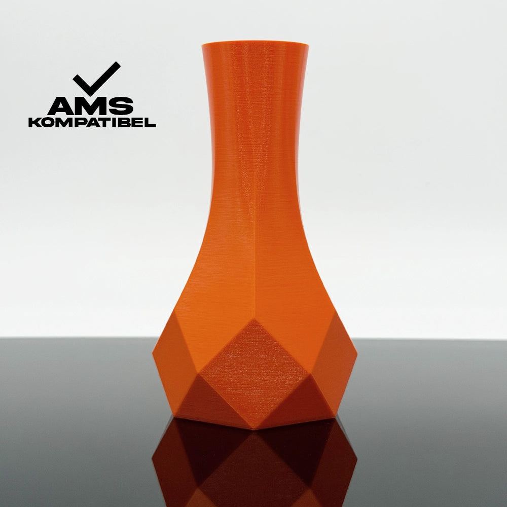 3D Gedruckte Vase aus PETG Orange von Filament Unger