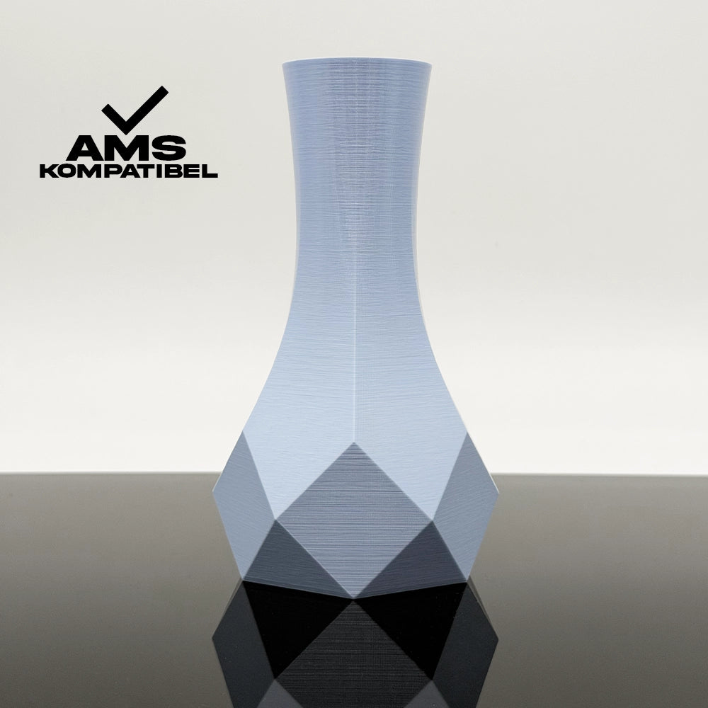 3D Gedruckte Vase aus PETG Pastellblau von Filament Unger