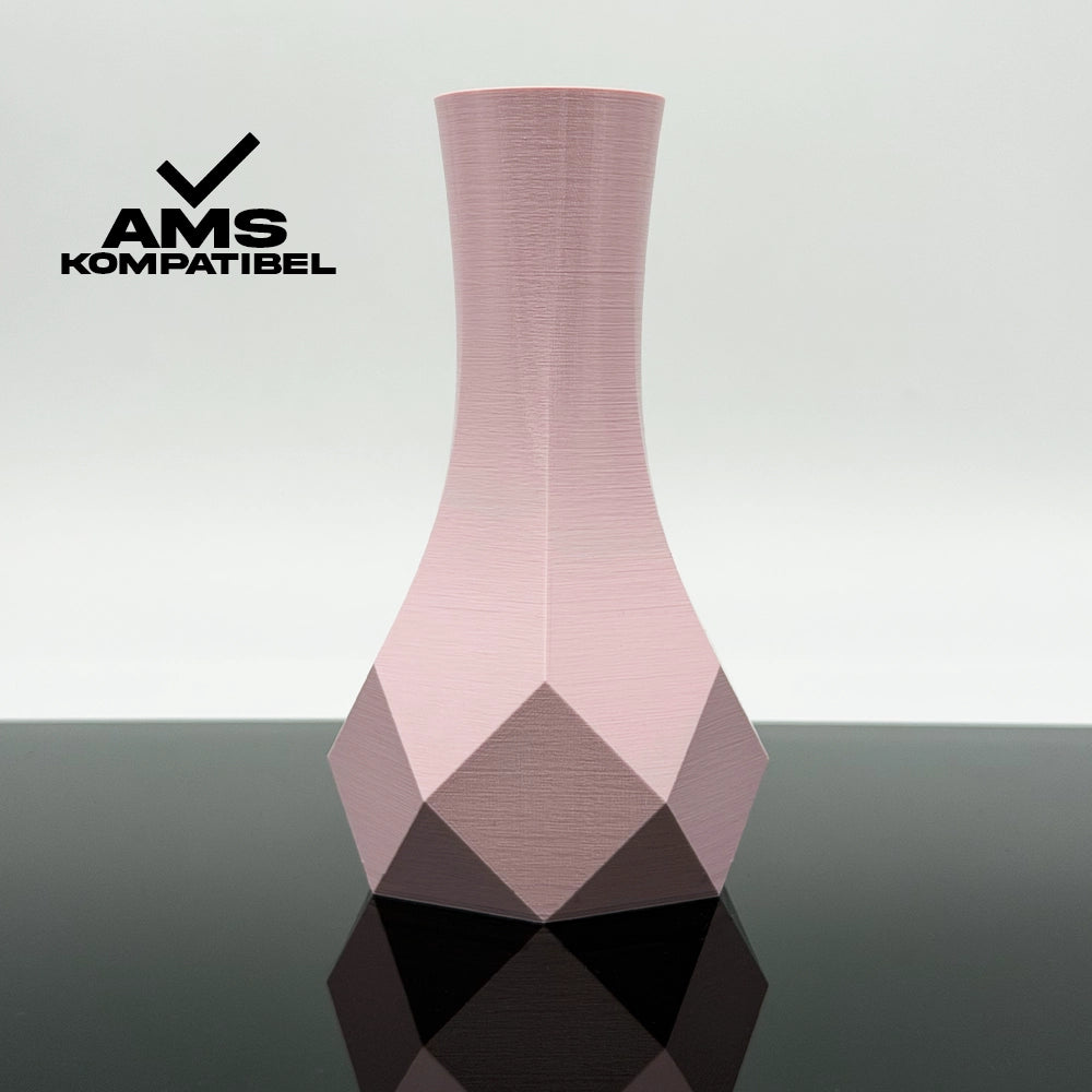 3D Gedruckte Vase aus PETG Pastellrosa von Filament Unger