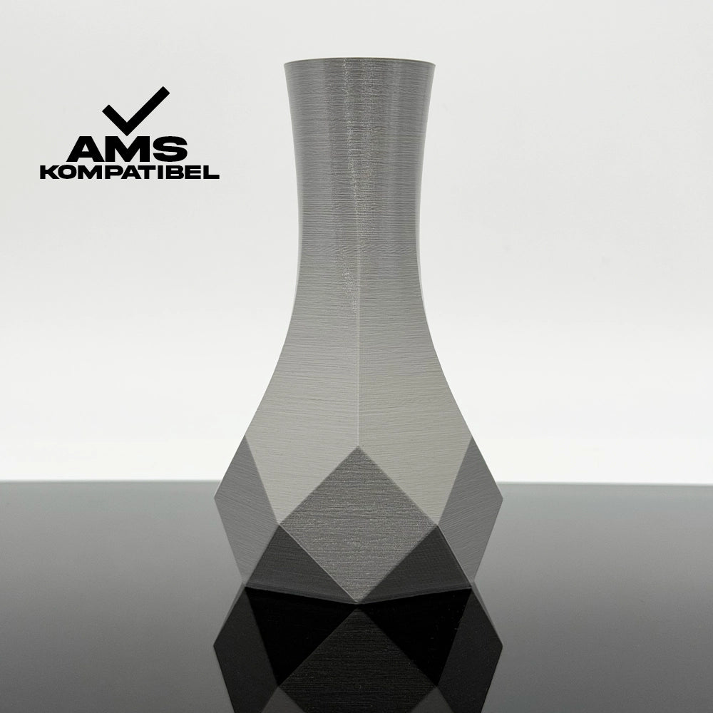 3D Gedruckte Vase aus PETG Signalgrau von Filament Unger