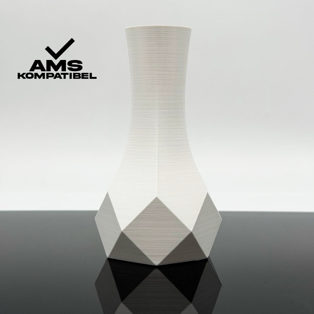 3D Gedruckte Vase aus PETG Signalweiß von Filament Unger