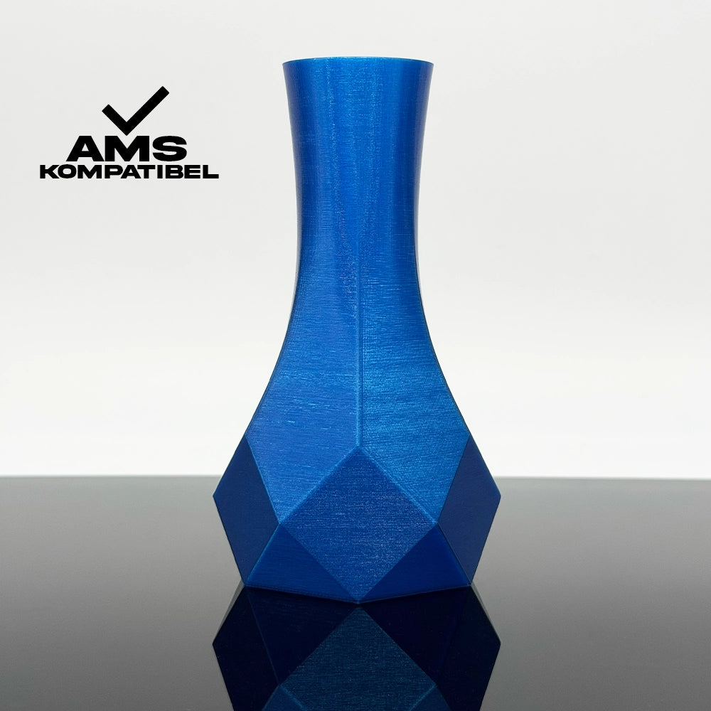 3D Gedruckte Vase aus PETG Transparent Blau von Filament Unger