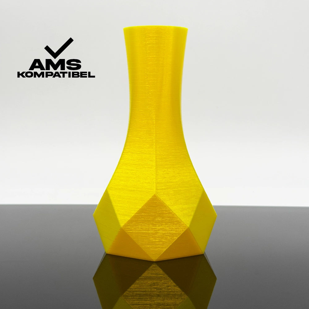 3D Gedruckte Vase aus PETG Transparent Gelb von Filament Unger