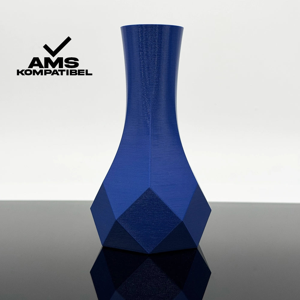 3D Gedruckte Vase aus PETG Ultramarinblau von Filament Unger
