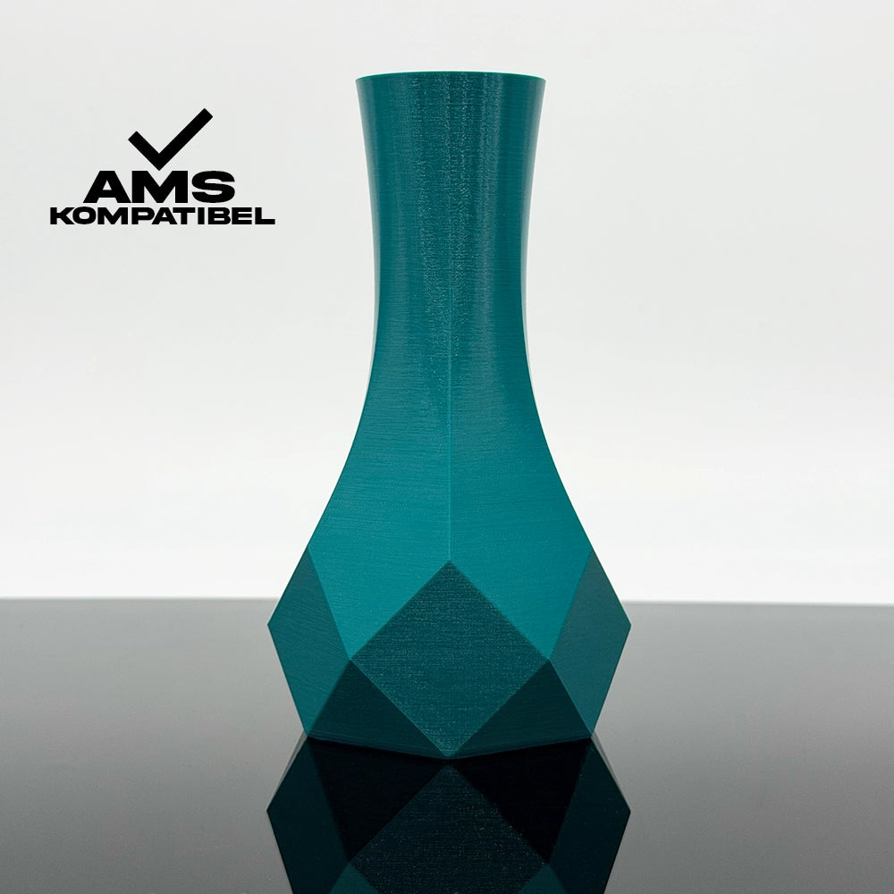 3D Gedruckte Vase aus PETG Wasserblau von Filament Unger