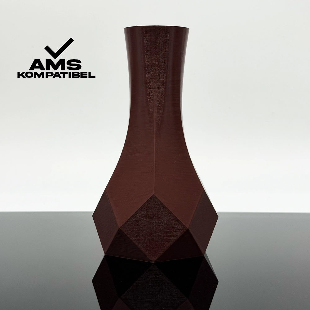 3D Gedruckte Vase aus PLA+ Braun von Filament Unger