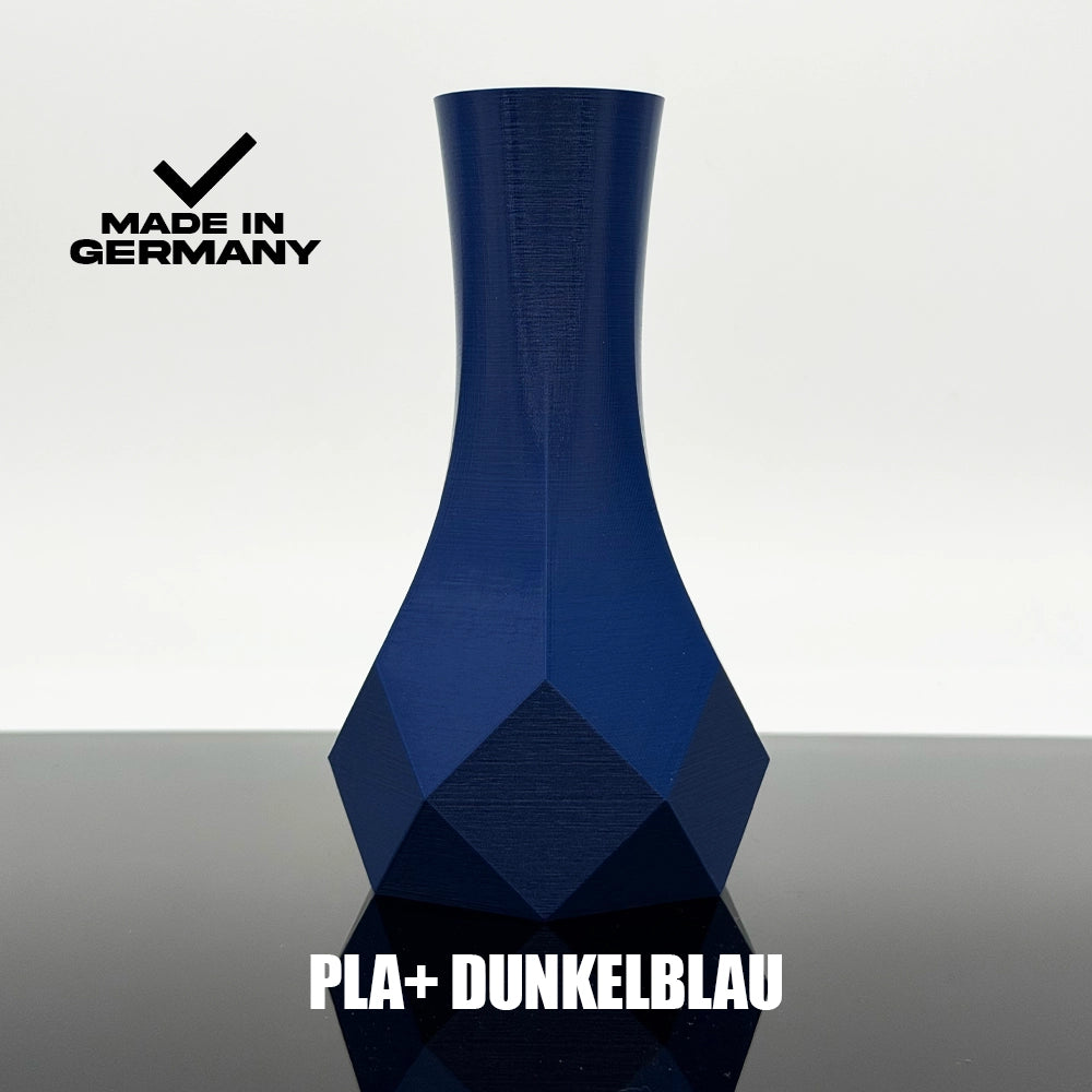 3D Gedruckte Vase aus PLA+ Dunkelblau von Filament Unger - Made in Germany