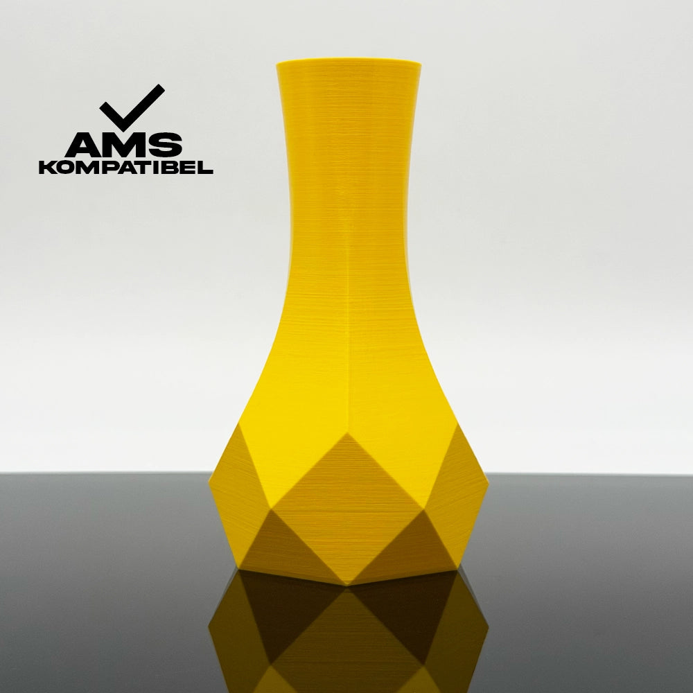 3D Gedruckte Vase aus PLA+ Gelb von Filament Unger