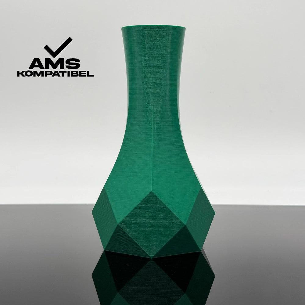 3D Gedruckte Vase aus PLA+ Grün von Filament Unger