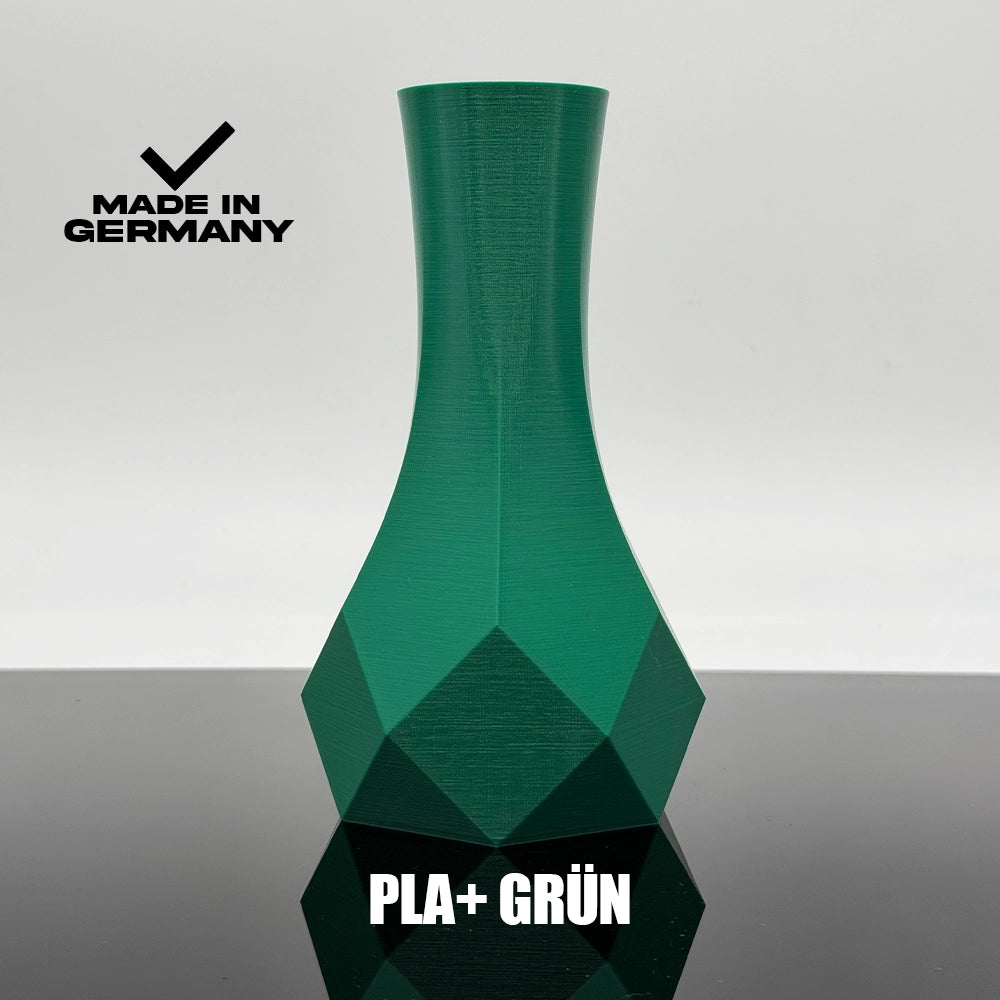3D Gedruckte Vase aus PLA+ Grün von Filament Unger - Made in Germany