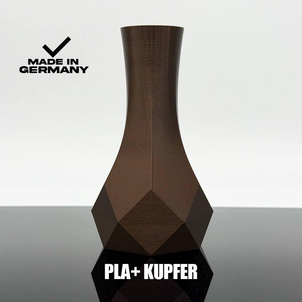 3D Gedruckte Vase aus PLA+ Kupfer von Filament Unger - Made in Germany