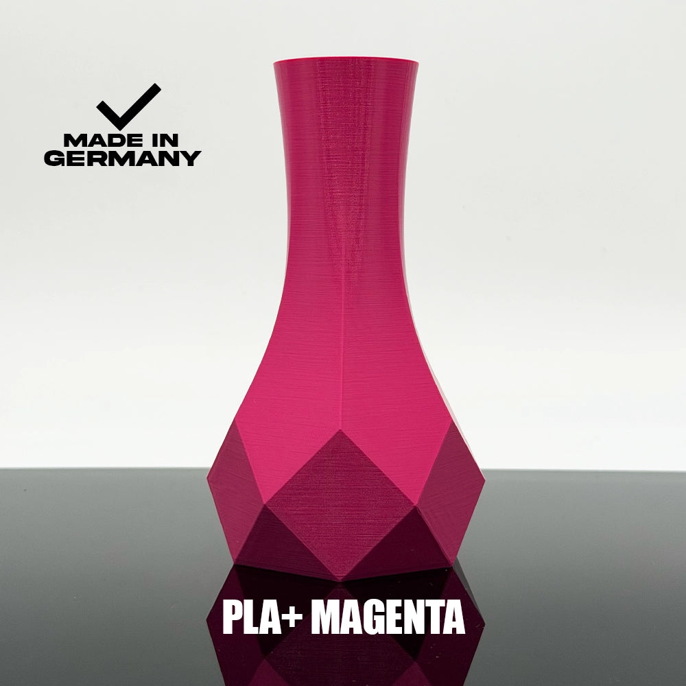 3D Gedruckte Vase aus PLA+ Magenta von Filament Unger - Made in Germany