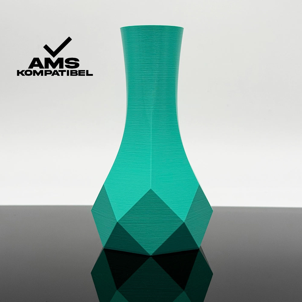 3D Gedruckte Vase aus PLA+ Mintgrün von Filament Unger
