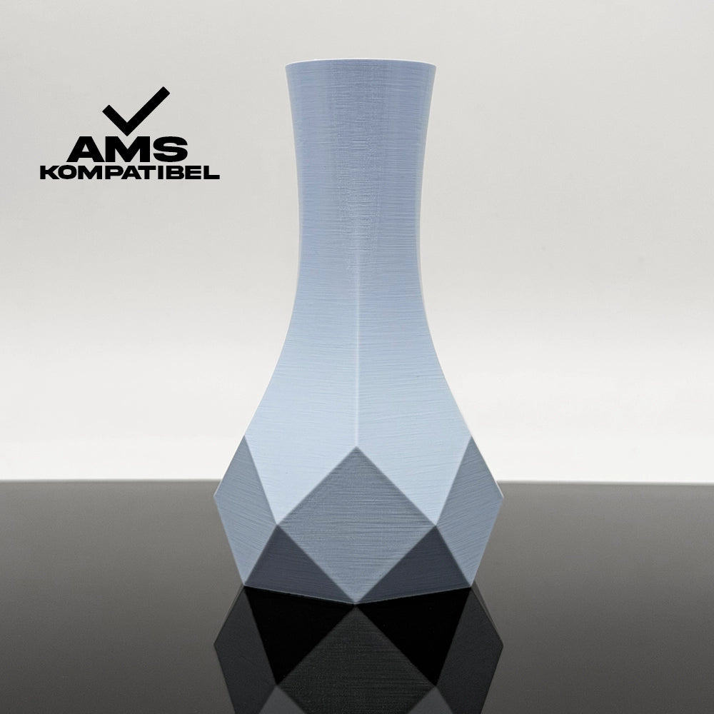 3D Gedruckte Vase aus PLA+ Pastellblau von Filament Unger
