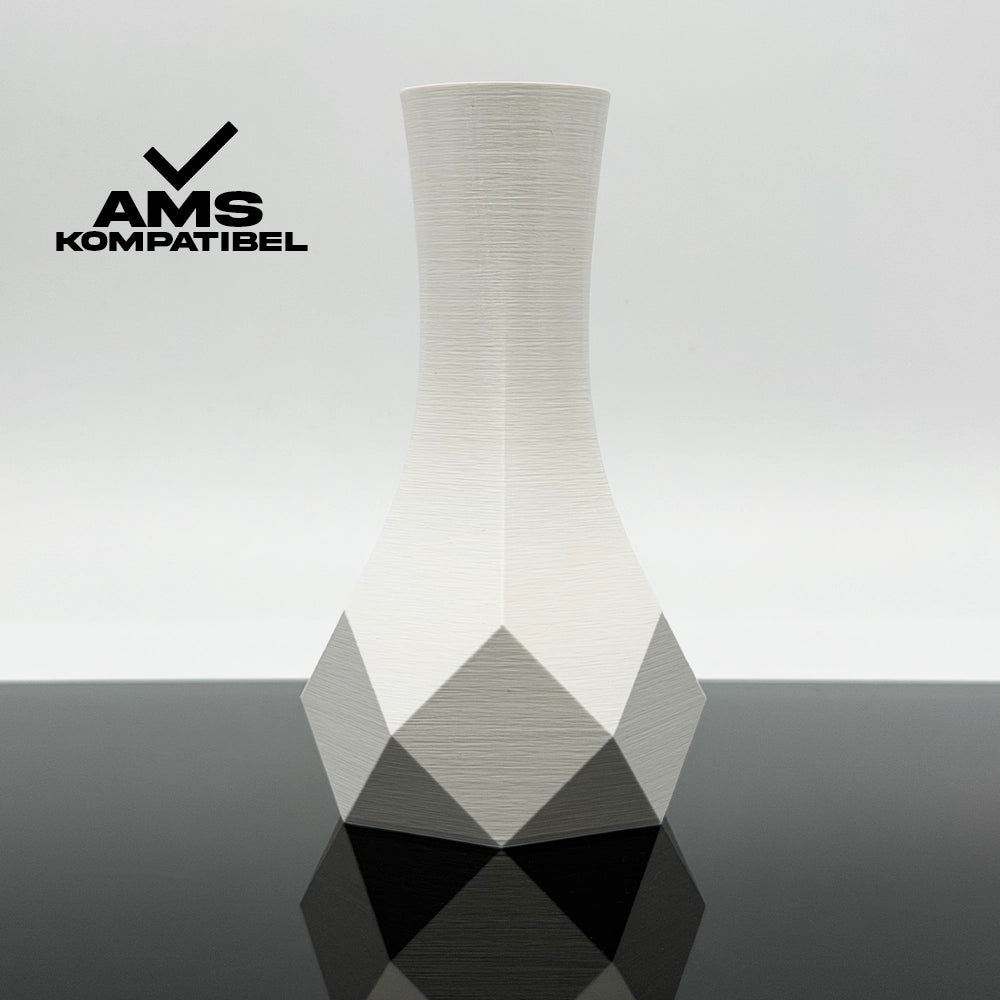 3D Gedruckte Vase aus PLA+ Signalweiß von Filament Unger