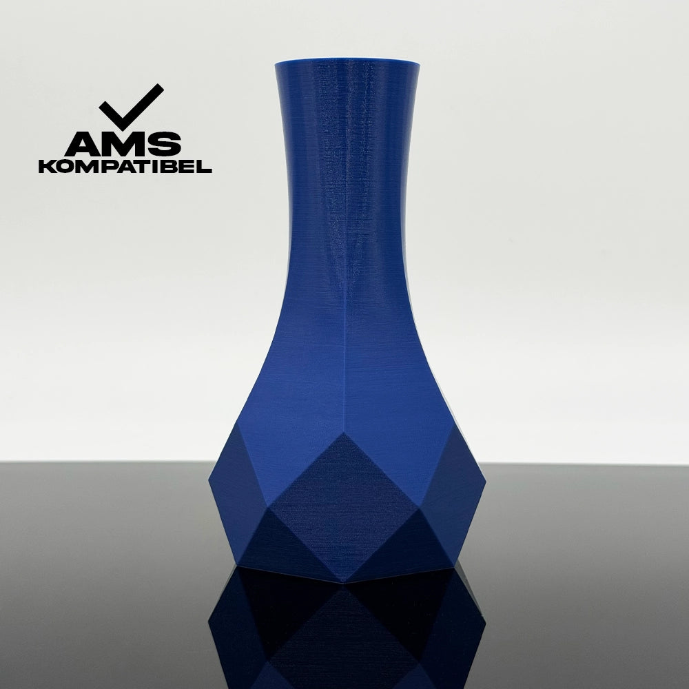 3D Gedruckte Vase aus PLA+ Ultramarinblau von Filament Unger