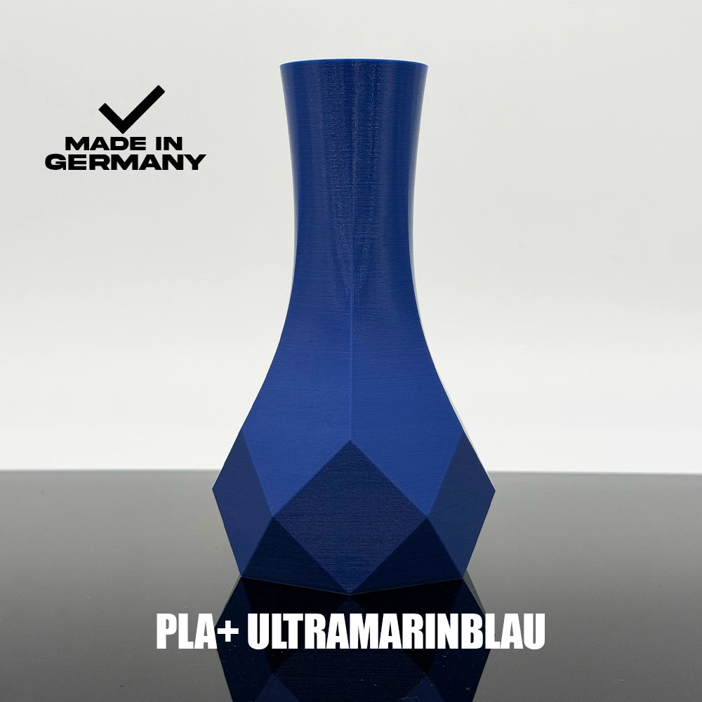 3D Gedruckte Vase aus PLA+ Ultramarinblau von Filament Unger - Made in Germany