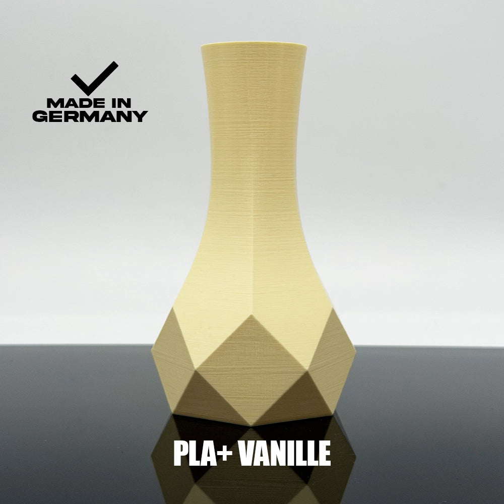 3D Gedruckte Vase aus PLA+ Vanille von Filament Unger - Made in Germany