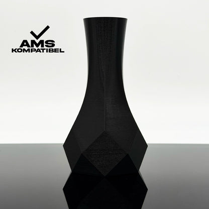3D Gedruckte Vase aus PLA+ Verkehrsschwarz von Filament Unger